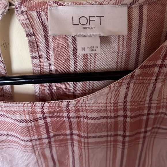 Loft Outlet plaid peplum ruffle blouse - Picture 2 of 4